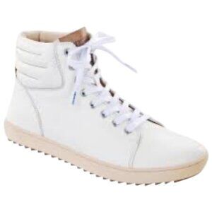 Birkenstock Honnef Sport Sneakers White Patent Suede Lace Up High Top Women’s 38